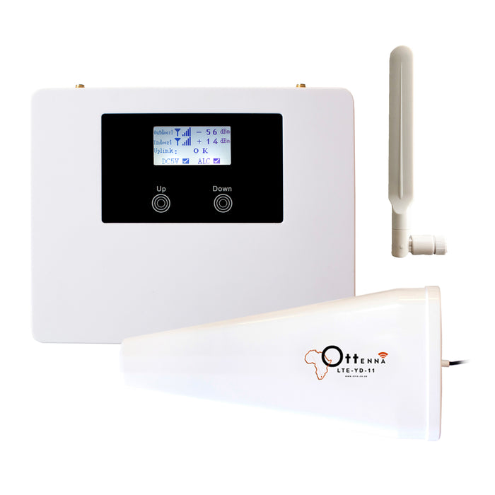 White electronic device with screen and antenna on a white background, featuring the Ottenna brand.