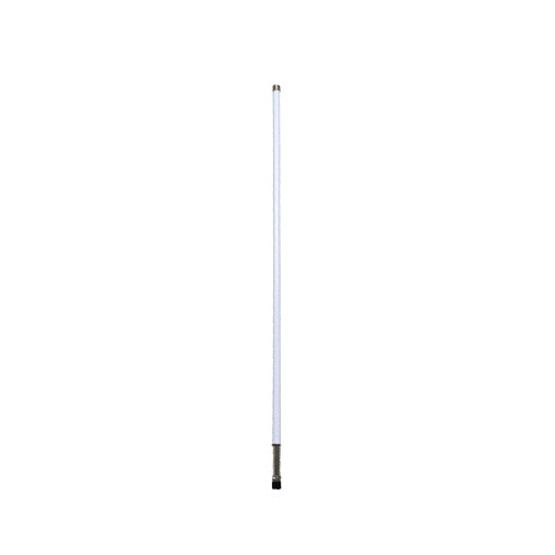 A long, slender 433Mhz omni-directional antenna with a white body and a black connector at the bottom.