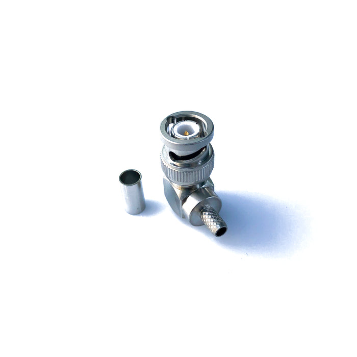 BNC-15-05-F-TGN • BNC crimp plug right angle RG58