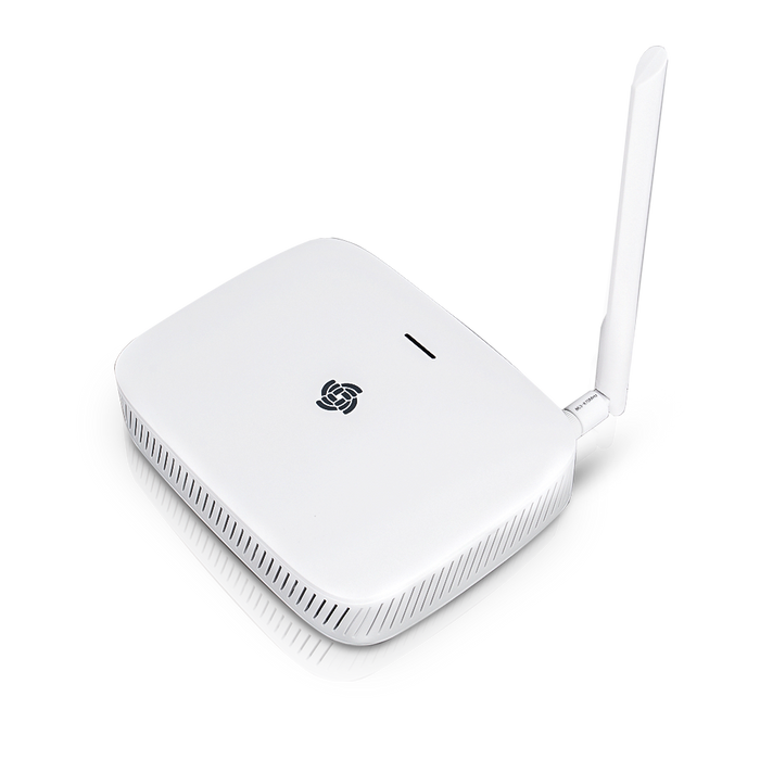 A white rectangular indoor gateway device with a single antenna on the right side, branded with the 'RAK' logo.
