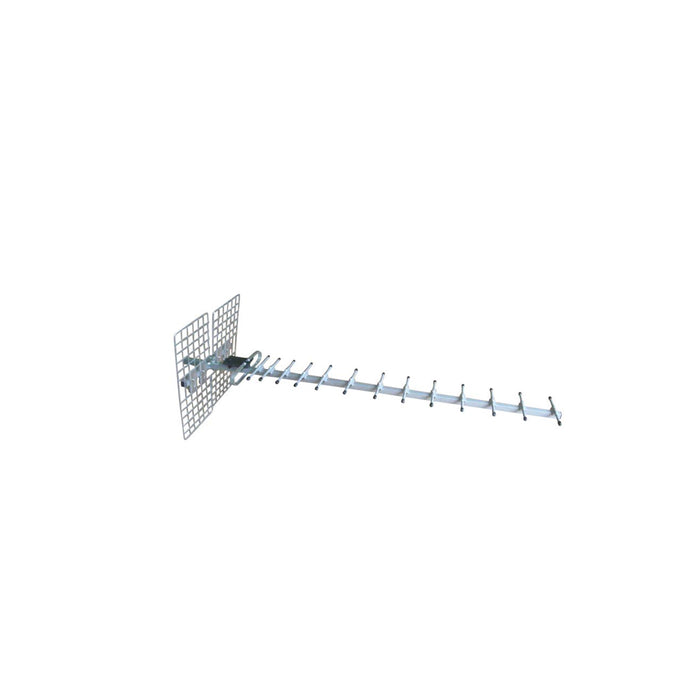 A 3G GSM outdoor Yagi antenna with SMA receptacle, including a visible cable and plug.