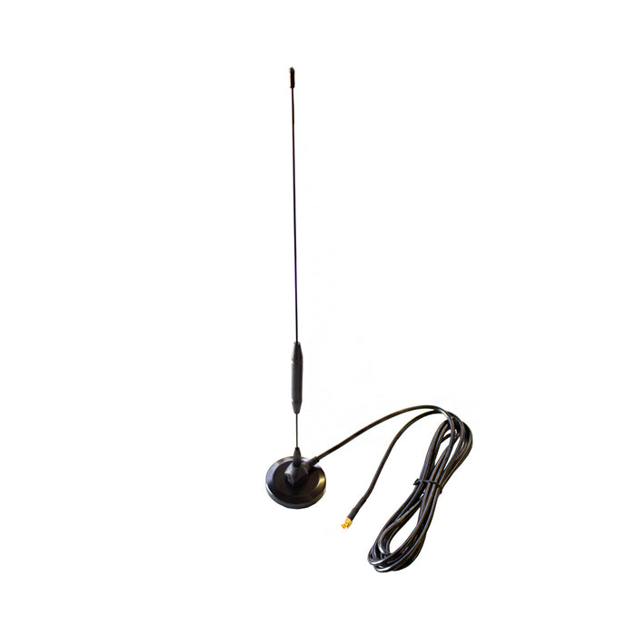 A 3G antenna with a magnetic base, suction cup, RG58 cable and SMA plug.