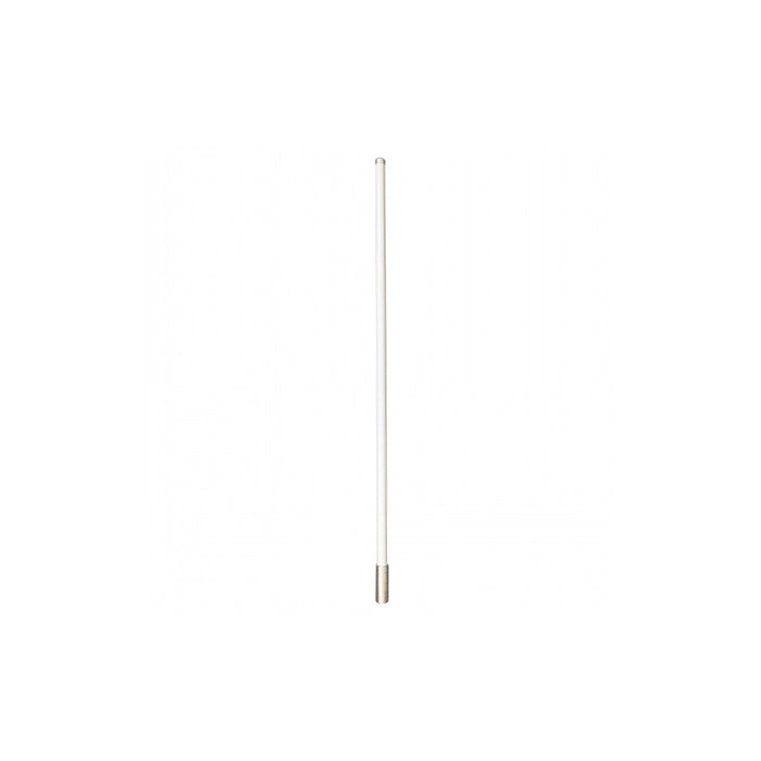 A vertical omni-directional LTE antenna with a metallic finish.