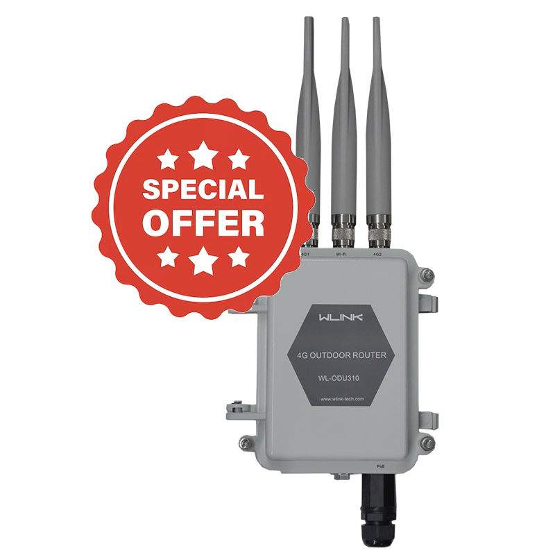 WL-ODU310-R4LAC4 • W-LINK Outdoor 4G Router Kit & Wi-Fi Hotspot